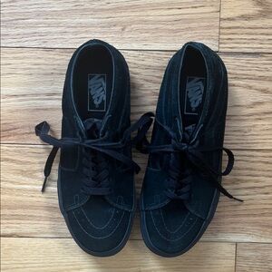 Vans Sk8-Mid Black on Black Suede Sneakers